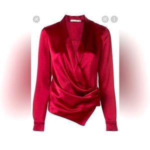 NWT Alice Olivia blouse red/pink MSRP: $330 size 0